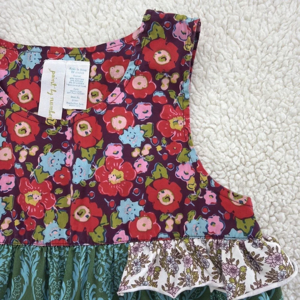 Matilda Jane Shasta Dress Paint By Numbers Bird Floral Patchwork Girls 6